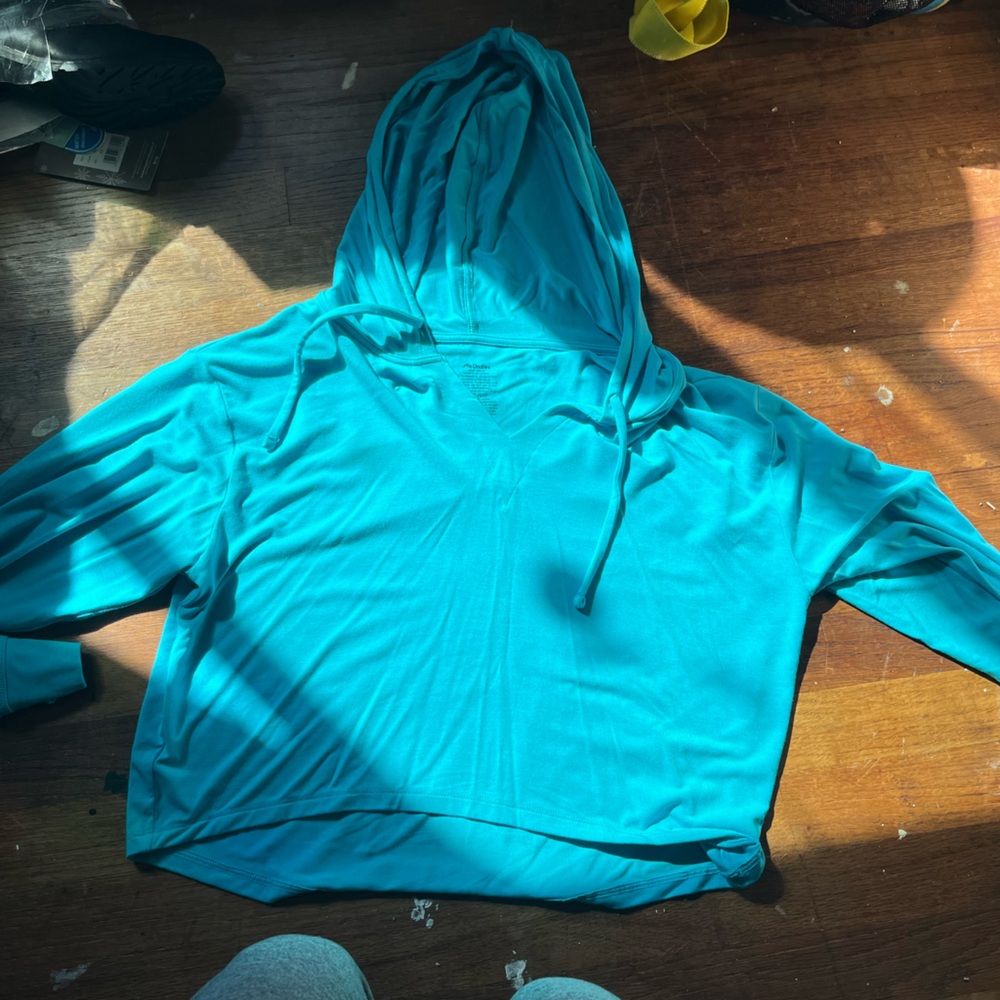 MeUndies Teal Cropped Hoodie M